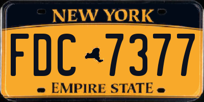 NY license plate FDC7377