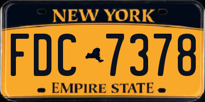 NY license plate FDC7378
