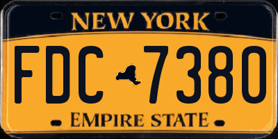 NY license plate FDC7380