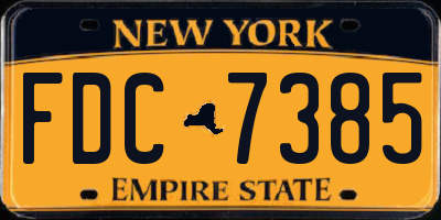 NY license plate FDC7385