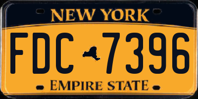 NY license plate FDC7396