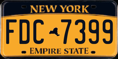 NY license plate FDC7399