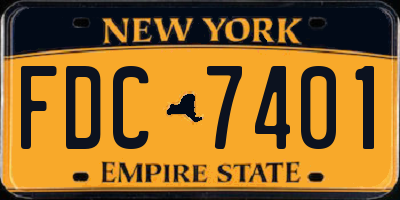 NY license plate FDC7401