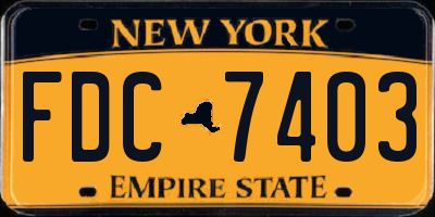 NY license plate FDC7403