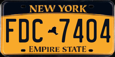 NY license plate FDC7404