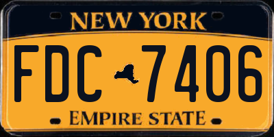 NY license plate FDC7406