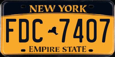 NY license plate FDC7407