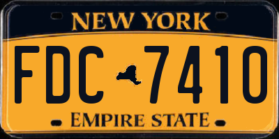 NY license plate FDC7410