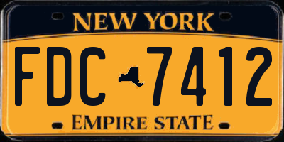 NY license plate FDC7412