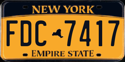 NY license plate FDC7417