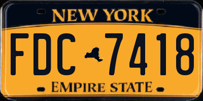 NY license plate FDC7418