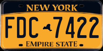 NY license plate FDC7422