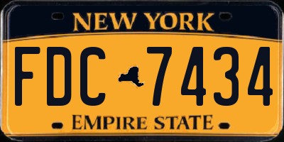 NY license plate FDC7434