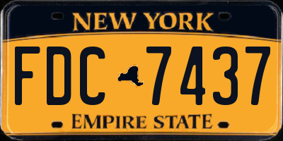 NY license plate FDC7437