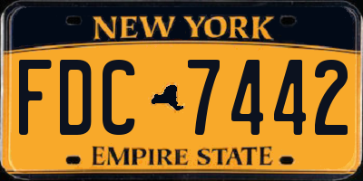 NY license plate FDC7442