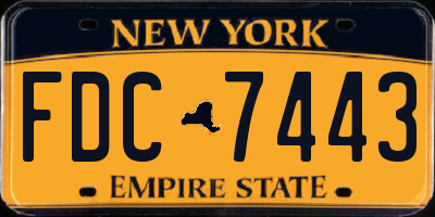 NY license plate FDC7443