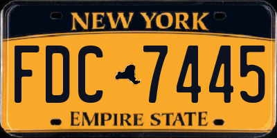 NY license plate FDC7445