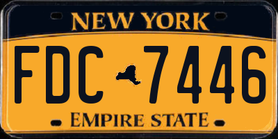 NY license plate FDC7446