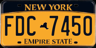 NY license plate FDC7450