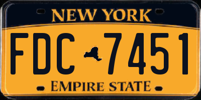 NY license plate FDC7451