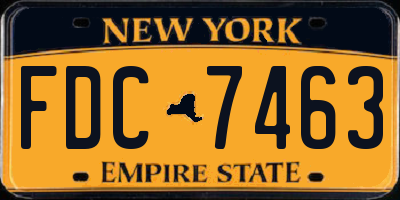 NY license plate FDC7463