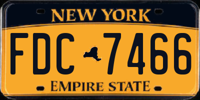 NY license plate FDC7466