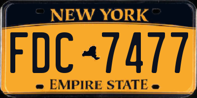 NY license plate FDC7477