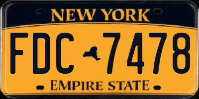 NY license plate FDC7478