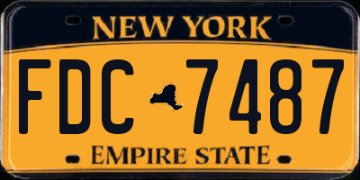 NY license plate FDC7487