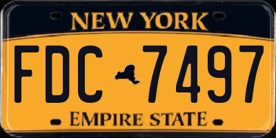 NY license plate FDC7497