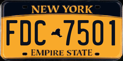 NY license plate FDC7501