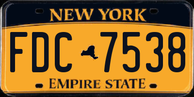 NY license plate FDC7538
