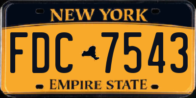 NY license plate FDC7543
