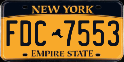 NY license plate FDC7553
