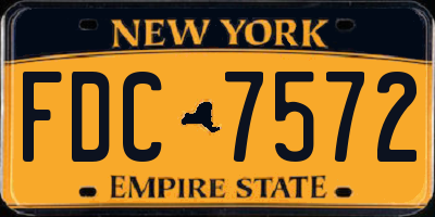 NY license plate FDC7572