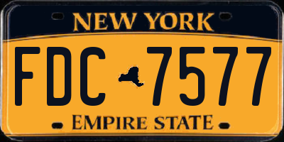 NY license plate FDC7577
