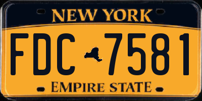 NY license plate FDC7581