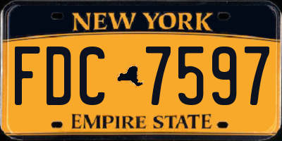 NY license plate FDC7597