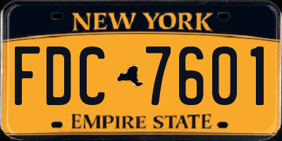 NY license plate FDC7601