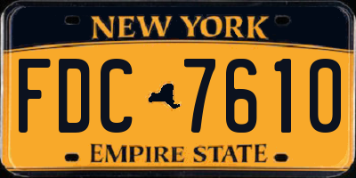 NY license plate FDC7610