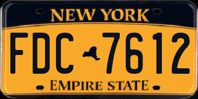 NY license plate FDC7612