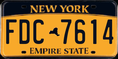 NY license plate FDC7614