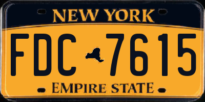 NY license plate FDC7615
