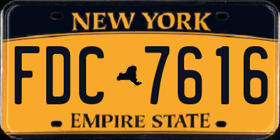 NY license plate FDC7616