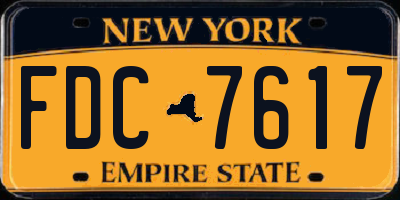NY license plate FDC7617