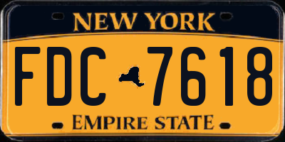 NY license plate FDC7618