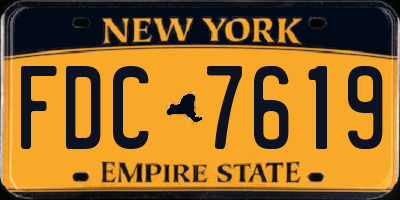 NY license plate FDC7619