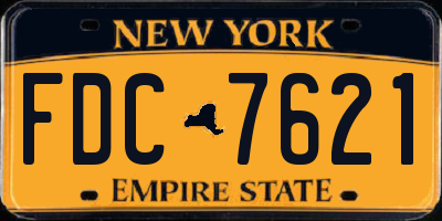 NY license plate FDC7621