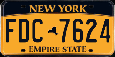NY license plate FDC7624