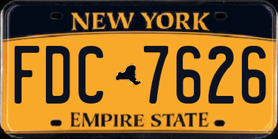 NY license plate FDC7626